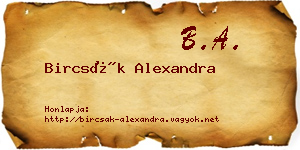 Bircsák Alexandra névjegykártya